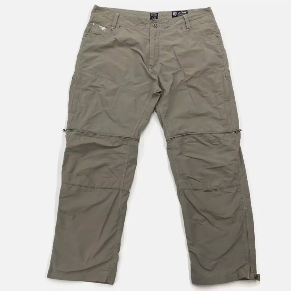 KÜHL Men's Liberator Convertible Pants – Utility Olive/Beige, Size 38x30